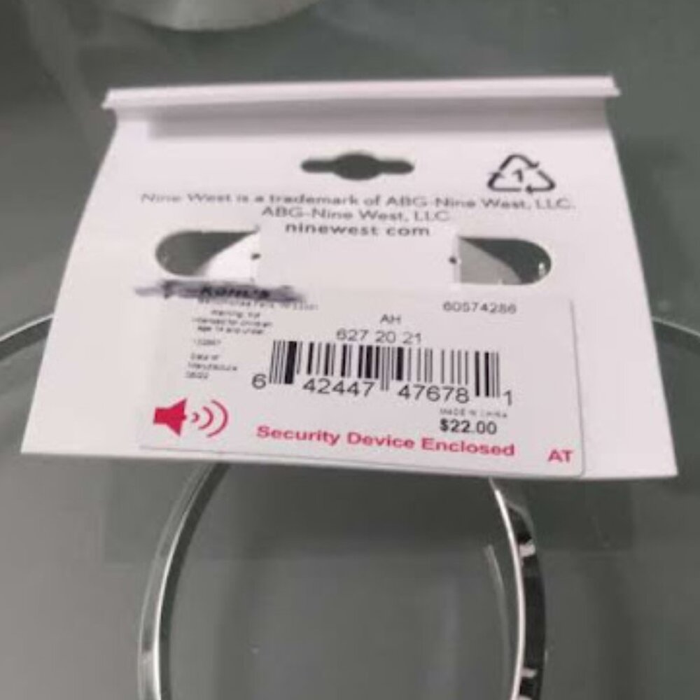 NINE WEST Mod Shiny Silver Knife Edge 3" Hoop Earrings**NEW! - Picture 3 of 3